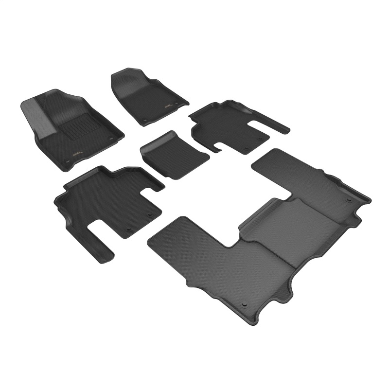 Jeep Grand Wagoneer Floor Mat Set - 3D MAXpider - Kagu Series - Black - `22-`26